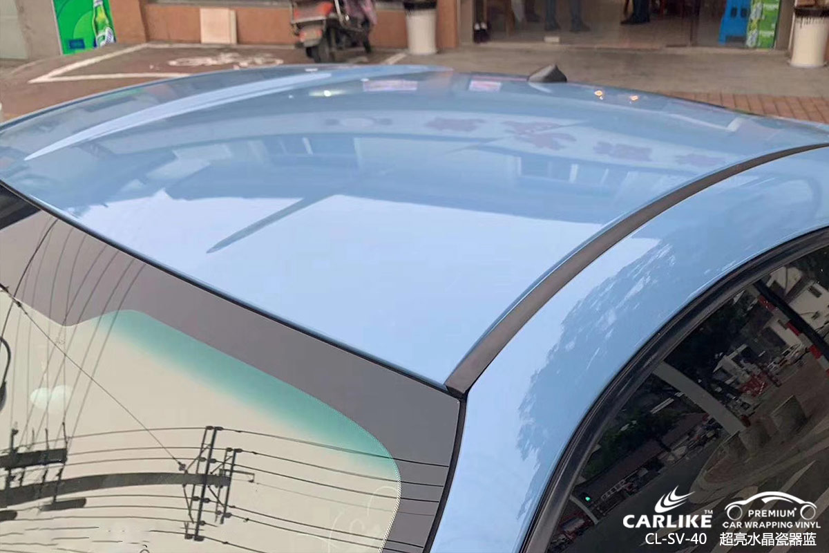 CARLIKE卡莱克™CL-SV-40斯巴鲁超亮水晶瓷器蓝全车贴膜遂宁改色案例
