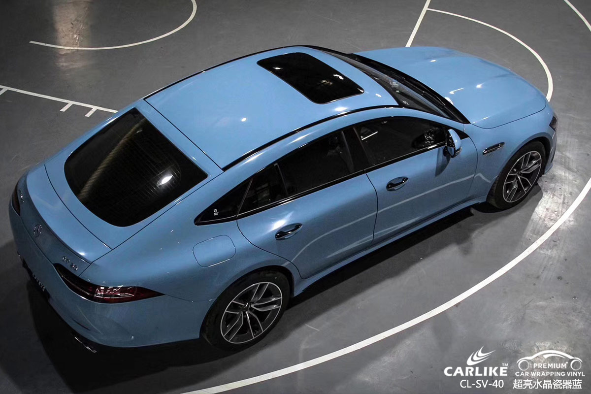 CARLIKE卡莱克™CL-SV-40奔驰超亮水晶瓷器蓝汽车改色膜阜新贴膜效果图