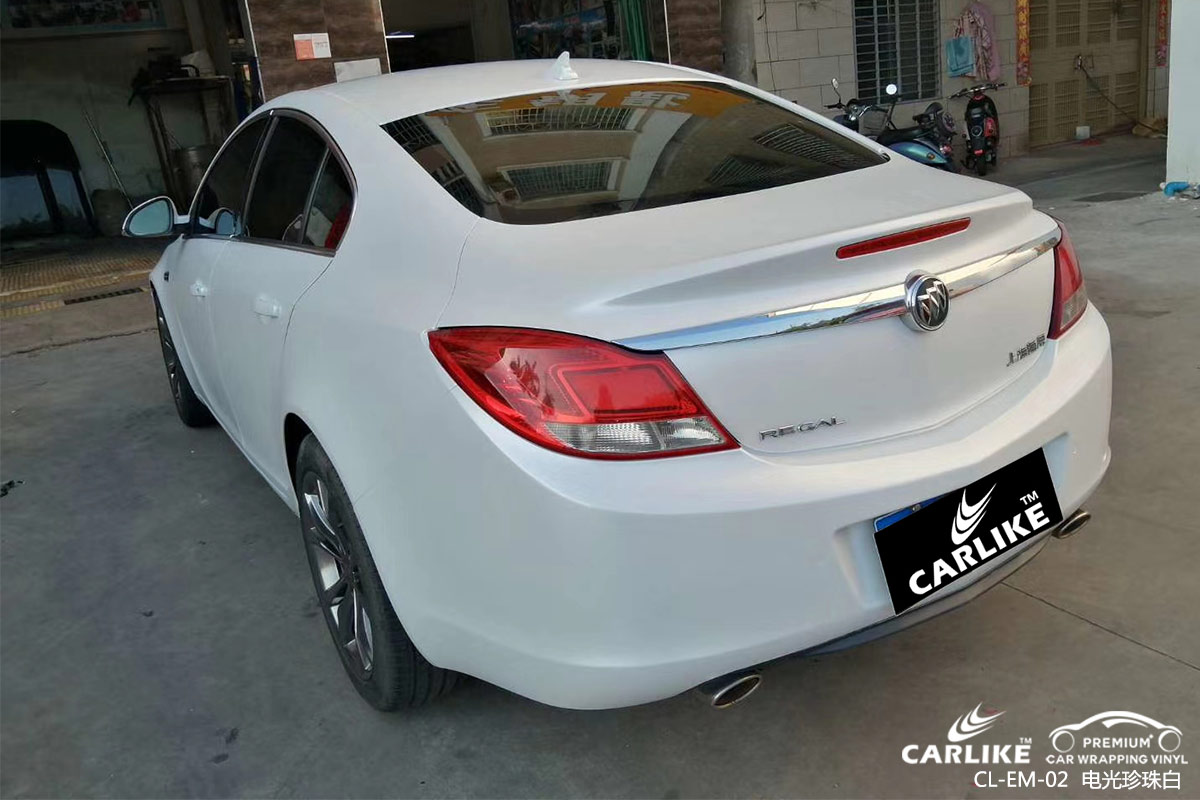 CARLIKE卡莱克™CL-EM-02别克金属电光珍珠白车身改色膜海南三沙贴膜案例图