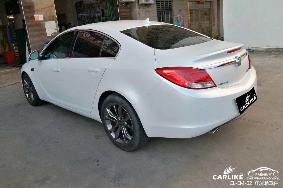 CARLIKE卡莱克™CL-EM-02别克金属电光珍珠白车身改色膜海南三沙贴膜案例图