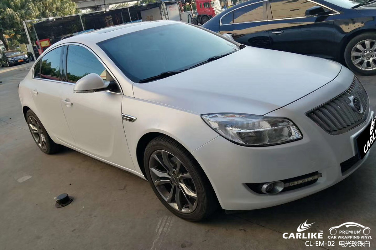 CARLIKE卡莱克™CL-EM-02别克金属电光珍珠白车身改色膜海南三沙贴膜案例图