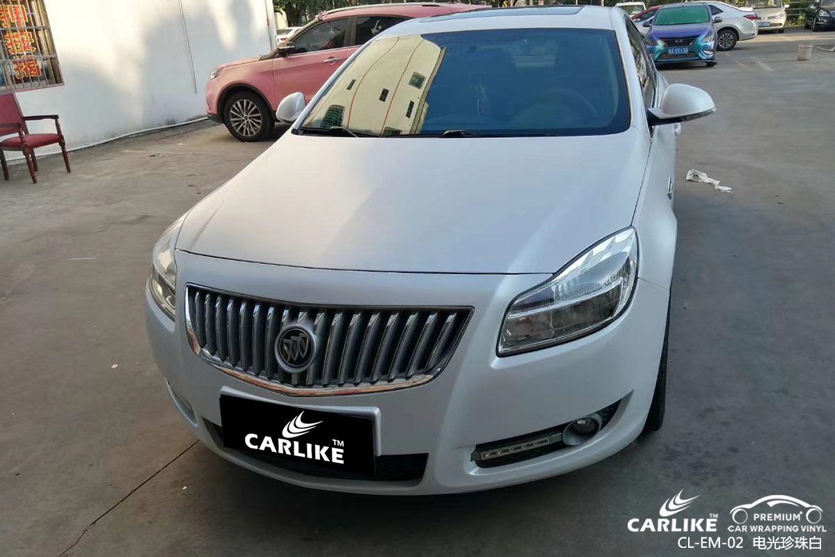 CARLIKE卡莱克™CL-EM-02别克金属电光珍珠白车身改色膜海南三沙贴膜案例图