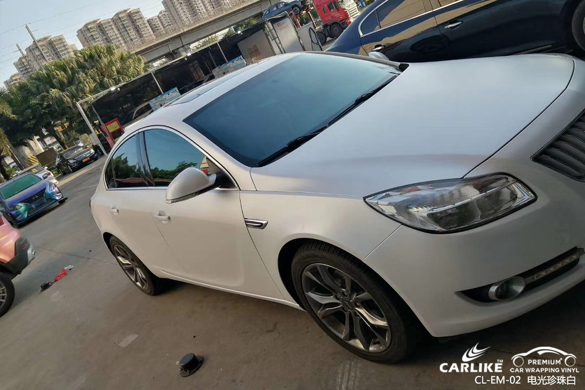 CARLIKE卡莱克™CL-EM-02别克金属电光珍珠白车身改色膜海南三沙贴膜案例图