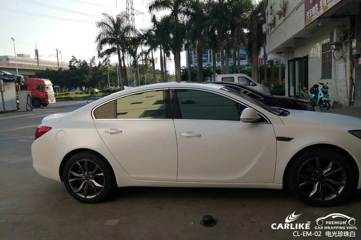 CARLIKE卡莱克™CL-EM-02别克金属电光珍珠白车身改色膜海南三沙贴膜案例图