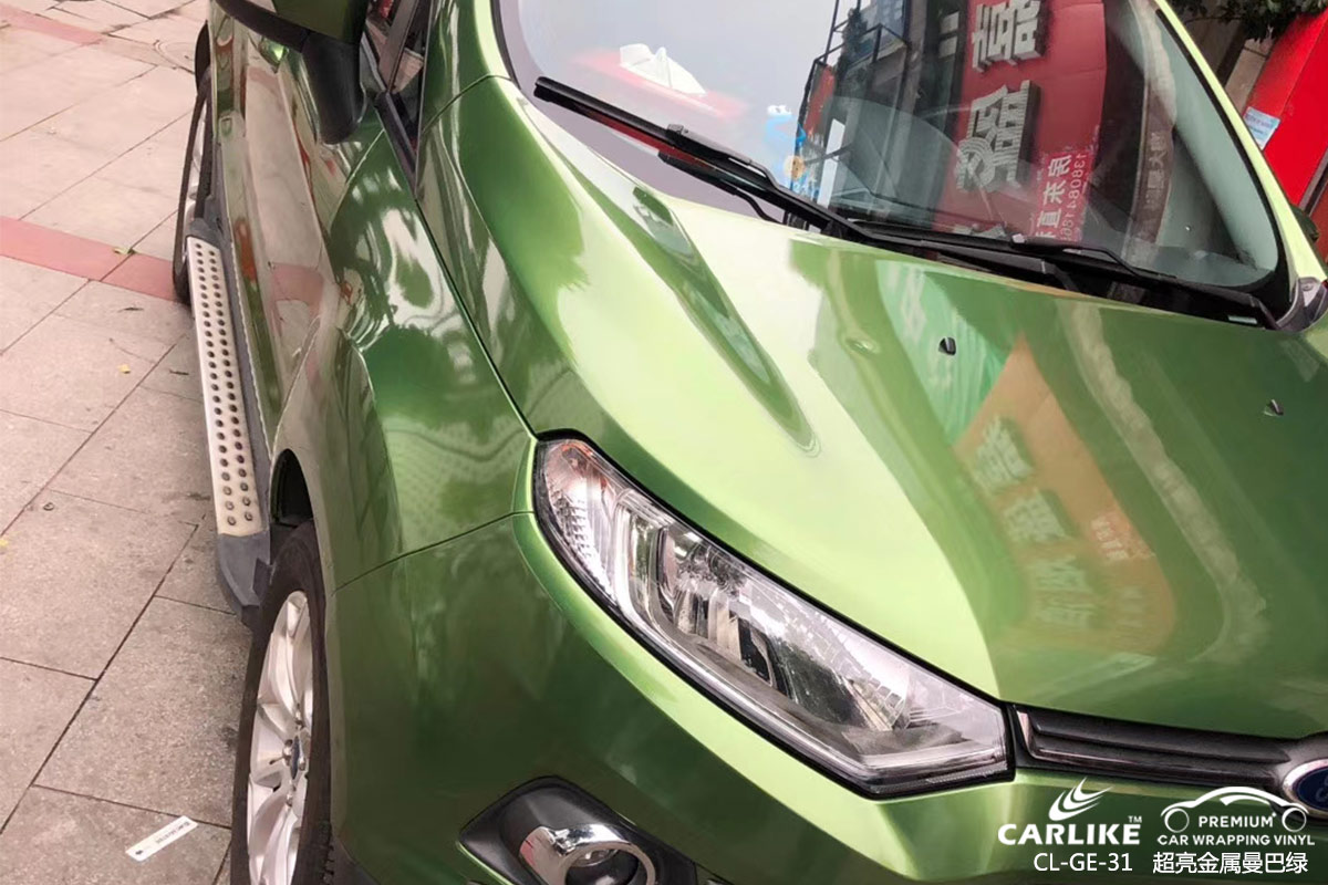 CARLIKE卡莱克™CL-GE-31福特超亮金属曼巴绿车身改色膜重庆贴膜案例图