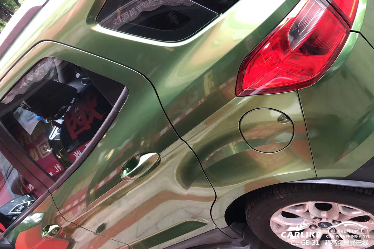 CARLIKE卡莱克™CL-GE-31福特超亮金属曼巴绿车身改色膜重庆贴膜案例图
