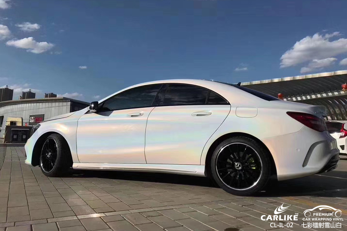 CARLIKE卡莱克™CL-IL-02奔驰七彩镭射雪山白汽车改色膜克孜勒苏柯尔克孜贴膜案例图