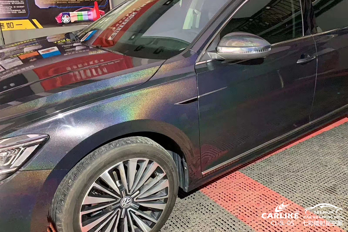 CARLIKE卡莱克™CL-IL-04大众七彩镭射钛空灰全车改色膜昌都贴膜案例图