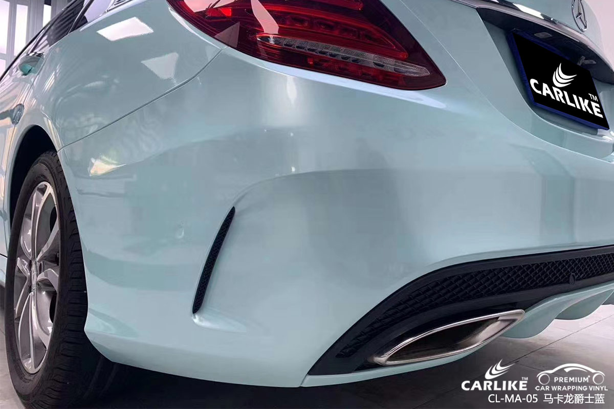 CARLIKE卡莱克™CL-MA-05奔驰马卡龙爵士蓝车身改色膜上海贴膜案例图