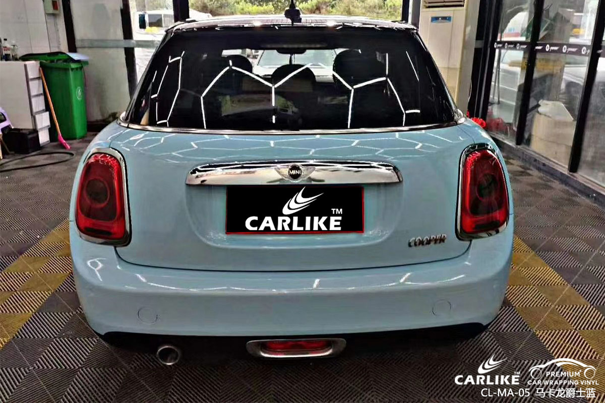 CARLIKE卡莱克™CL-MA-05宝马MINI马卡龙爵士蓝汽车改色膜韶关贴膜效果图