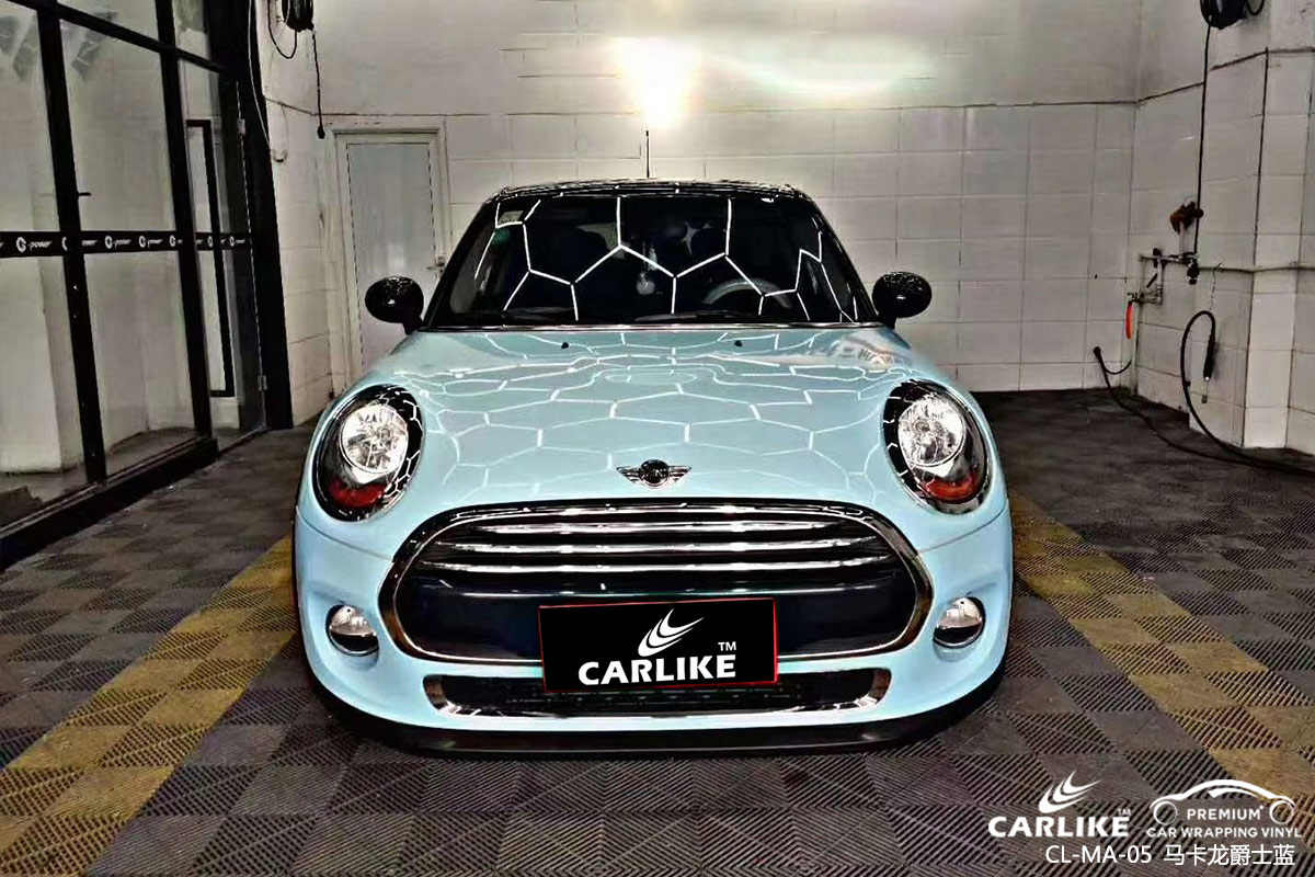 CARLIKE卡莱克™CL-MA-05宝马MINI马卡龙爵士蓝汽车改色膜韶关贴膜效果图