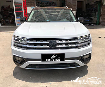 CARLIKE卡莱克™CL-PW-02大众亮面珍珠白车身改色膜青海海南施工效果图