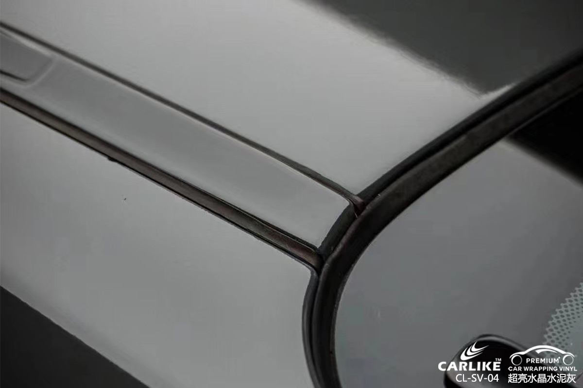 CARLIKE卡莱克™CL-SV-04保时捷超亮水晶水泥灰车身改色膜平凉施工效果图
