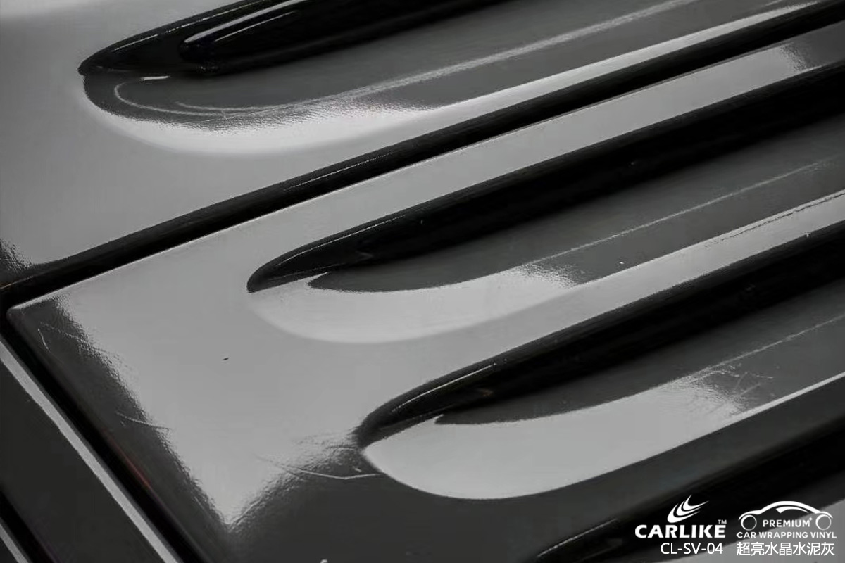CARLIKE卡莱克™CL-SV-04保时捷超亮水晶水泥灰车身改色膜平凉施工效果图
