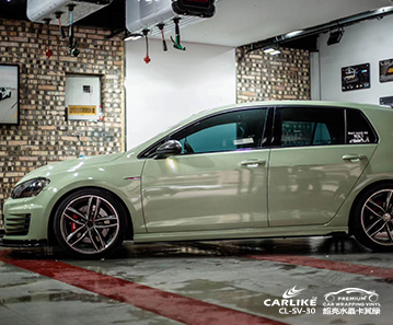 CARLIKE卡莱克™CL-SV-30大众超亮水晶卡其绿汽车改色膜铜川施工案例图