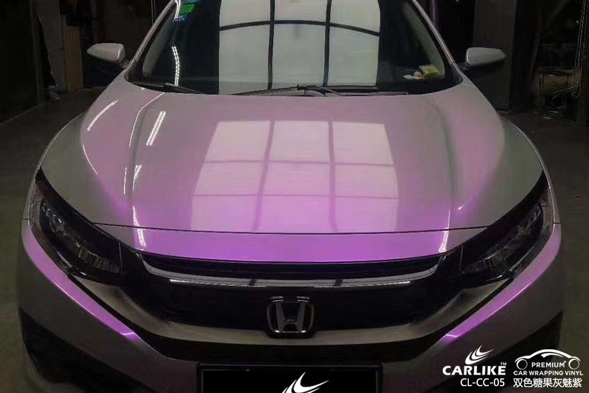 CARLIKE卡莱克™CL-CC-05本田双色糖果灰魅紫车身改色膜北京贴膜案例图