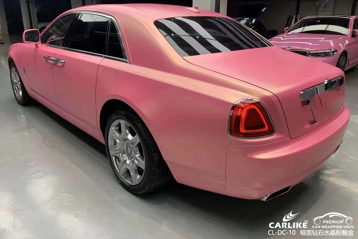 CARLIKE卡莱克™CL-DC-10劳斯莱斯哑光钻石粉魅金车身改色膜深圳贴膜案例图