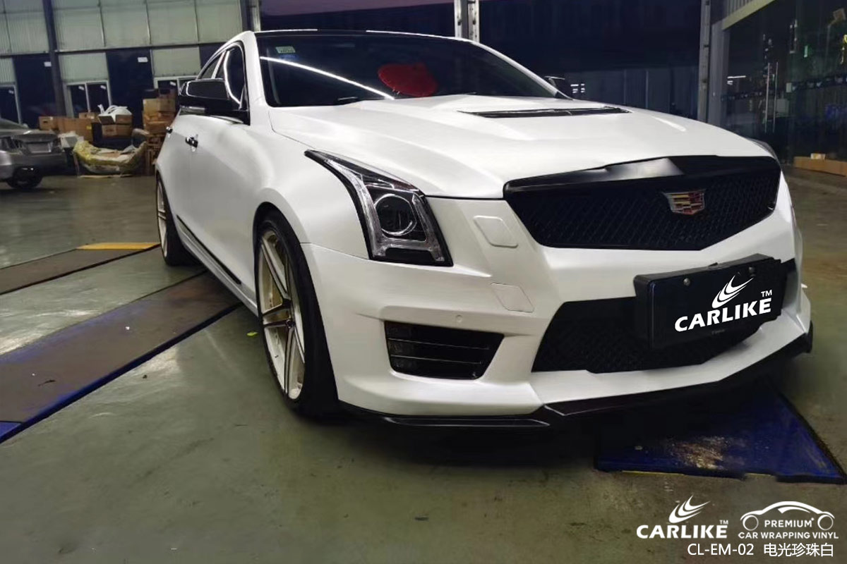 CARLIKE卡莱克™CL-EM-03凯迪拉克金属电光珍珠白车身改色膜天津贴膜案例图