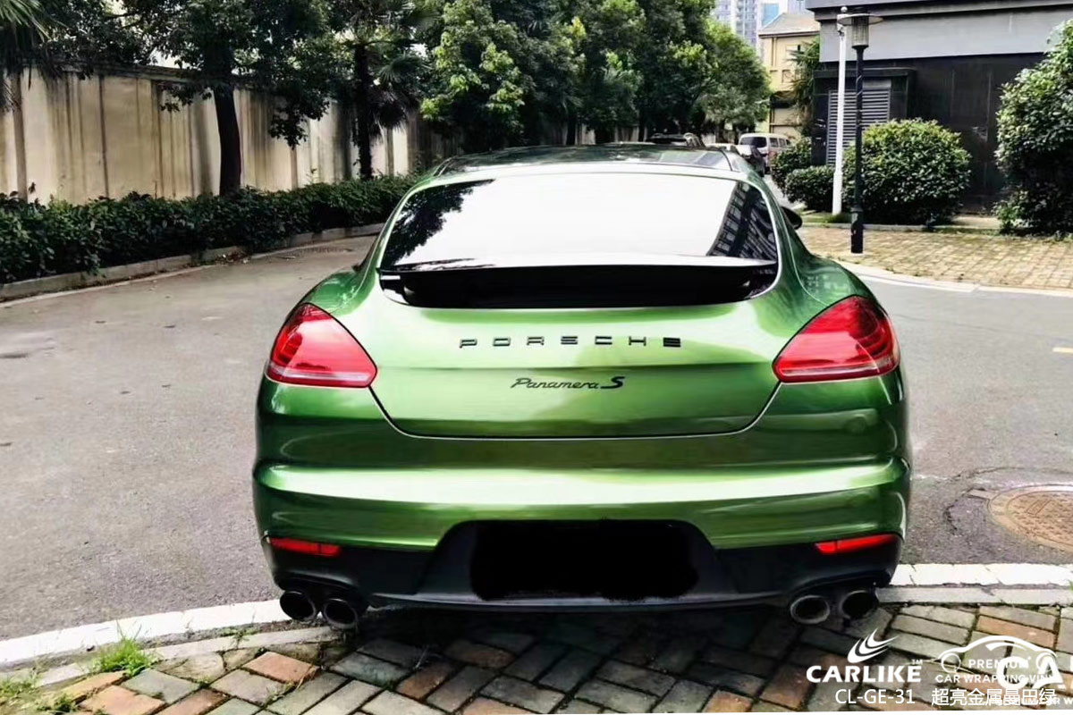 CARLIKE卡莱克™CL-GE-31保时捷超亮金属曼巴绿车身改色膜杭州贴膜案例图