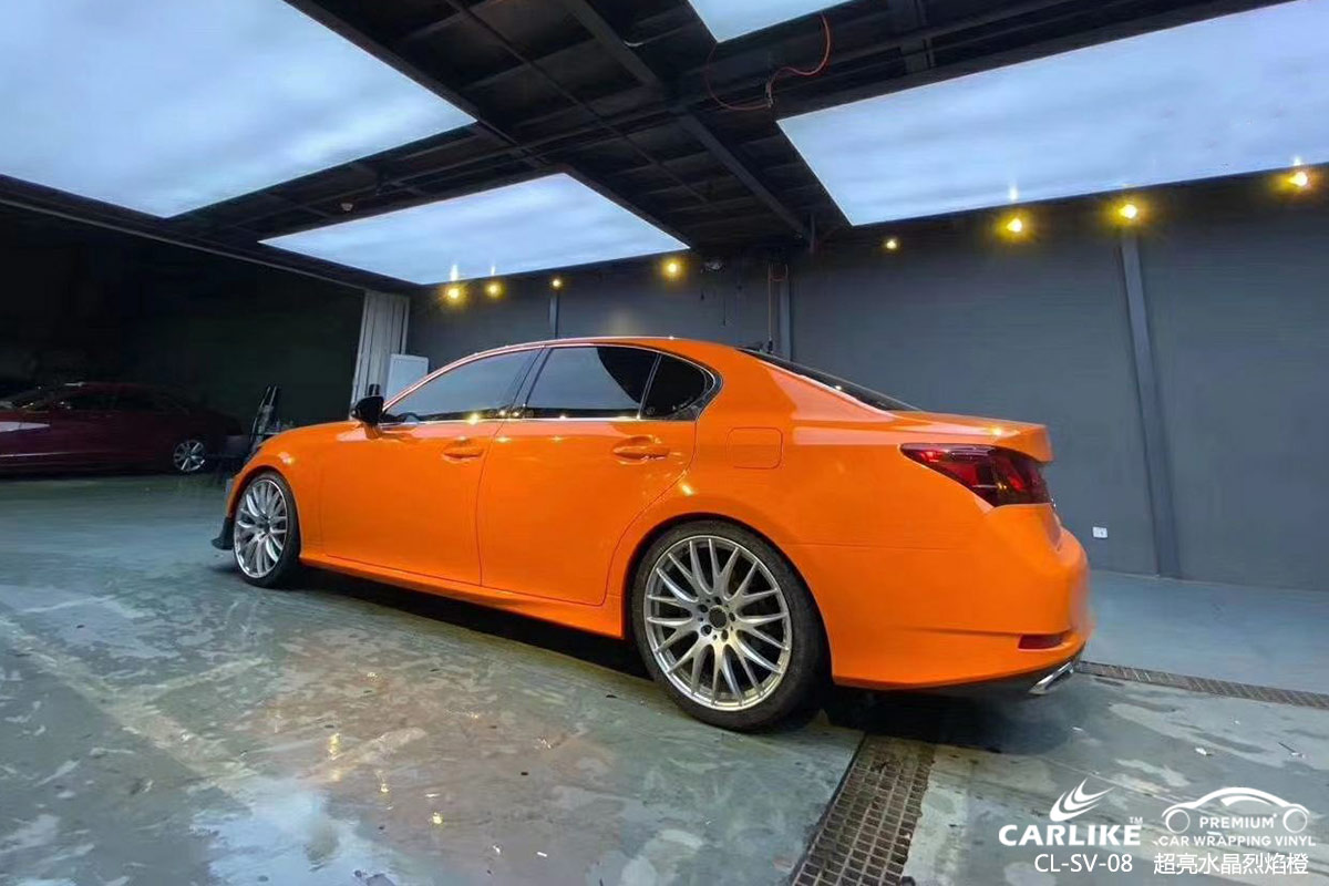 CARLIKE卡莱克™CL-SV-08雷克萨斯超亮水晶烈焰橙车身改色膜南昌贴膜案例图