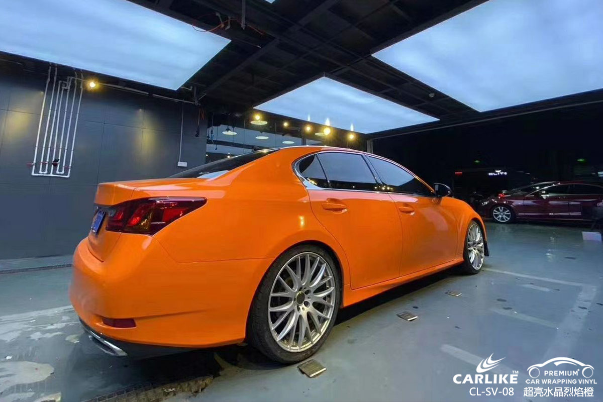CARLIKE卡莱克™CL-SV-08雷克萨斯超亮水晶烈焰橙车身改色膜南昌贴膜案例图