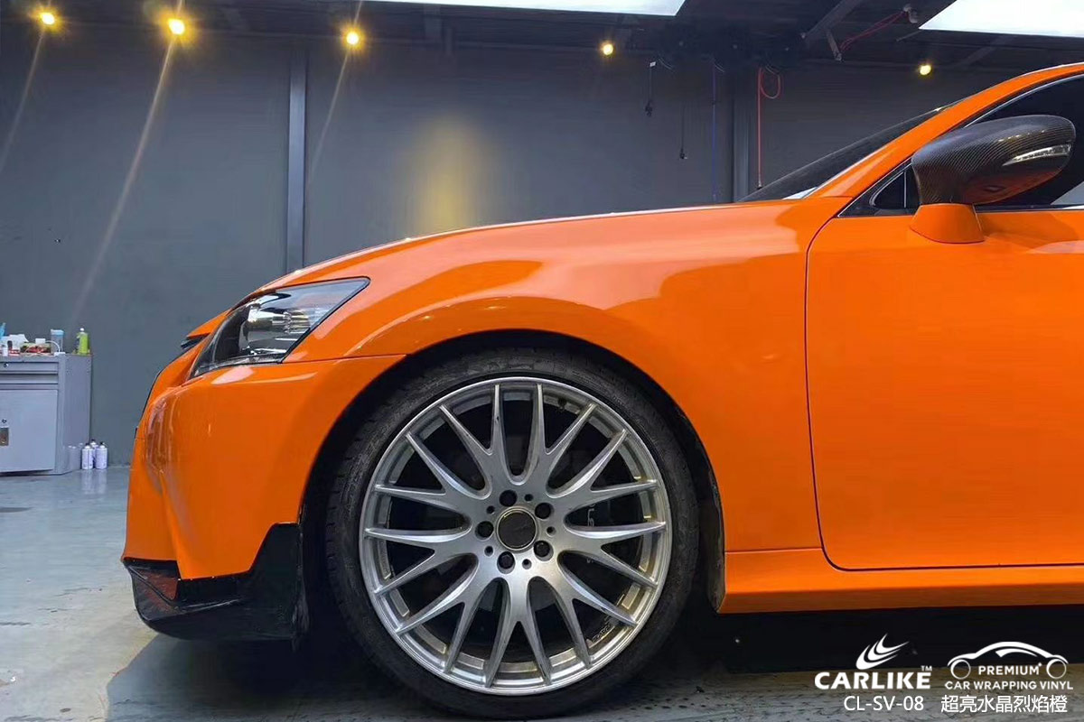 CARLIKE卡莱克™CL-SV-08雷克萨斯超亮水晶烈焰橙车身改色膜南昌贴膜案例图