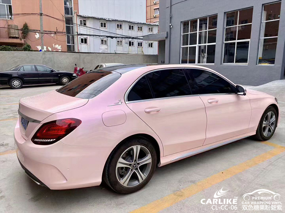 CARLIKE卡莱克™CL-CC-06奔驰双色糖果粉魅紫汽车改色膜滁州贴膜案例图