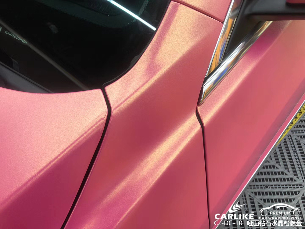 CARLIKE卡莱克™CL-DC-10凯迪拉克哑光钻石金砂粉汽车改色膜黄石锡贴膜案例图