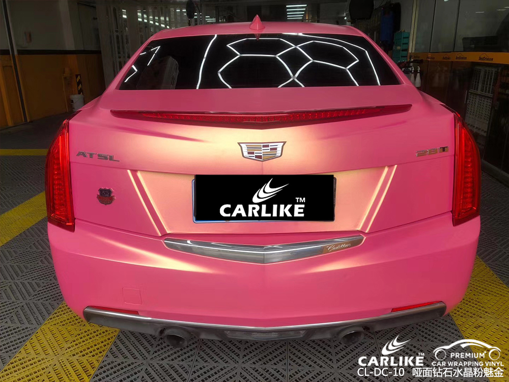 CARLIKE卡莱克™CL-DC-10凯迪拉克哑光钻石金砂粉汽车改色膜黄石锡贴膜案例图