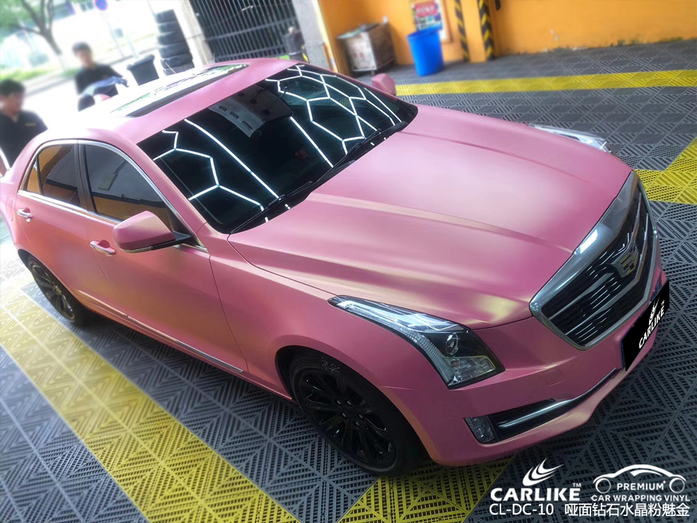 CARLIKE卡莱克™CL-DC-10凯迪拉克哑光钻石金砂粉汽车改色膜黄石锡贴膜案例图