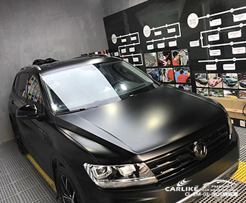 CARLIKE卡莱克™CL-EM-01大众金属电光绸缎黑汽车改色膜永州贴膜案例图