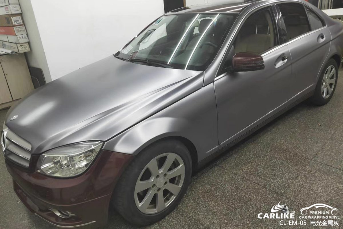 CARLIKE卡莱克™CL-EM-05奔驰金属电光金属灰车身改色膜防城港贴膜案例图