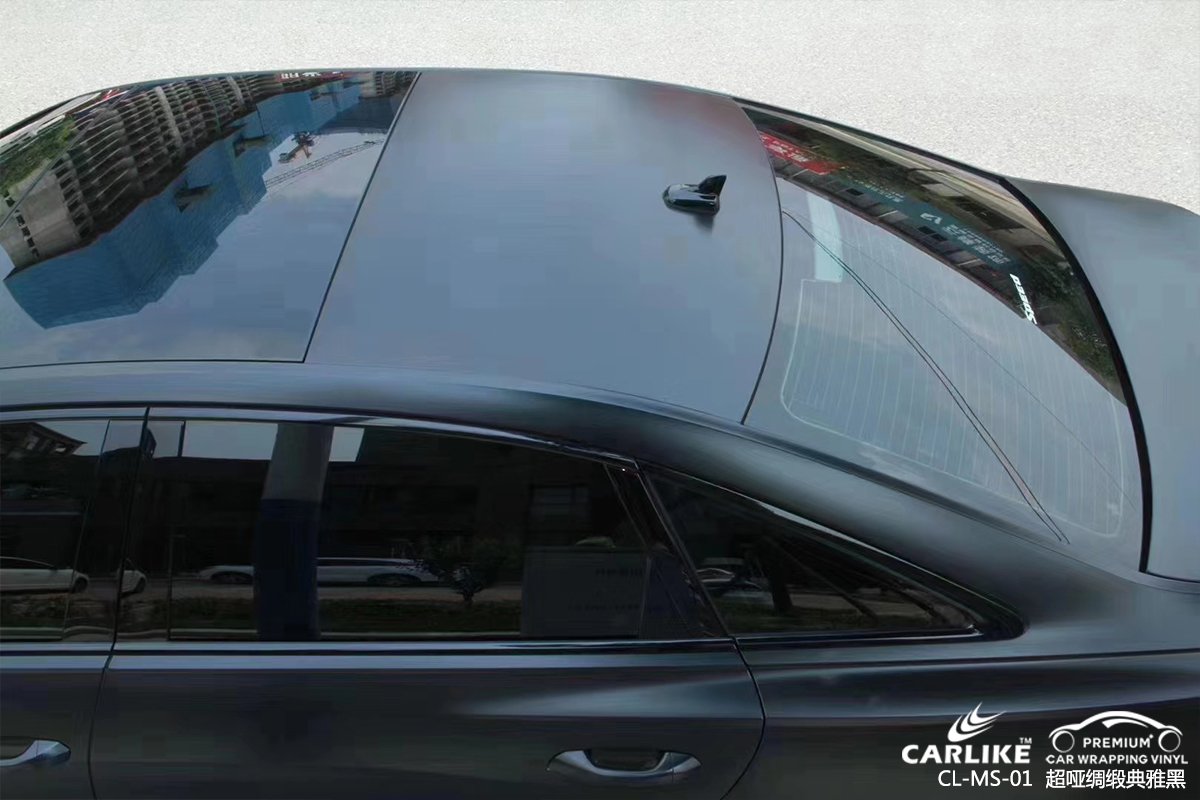 CARLIKE卡莱克™CL-MS-01奥迪超哑绸缎典雅黑汽车改色膜荆门贴膜案例图