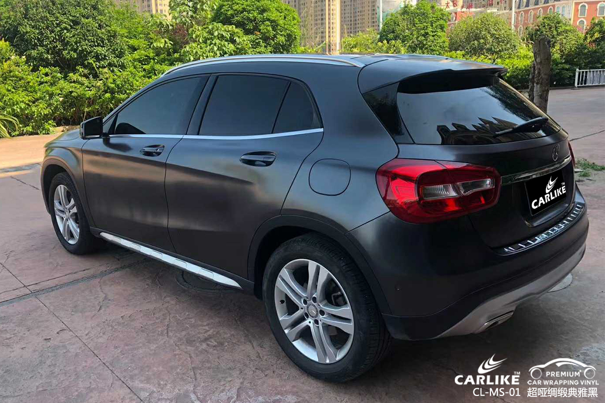 CARLIKE卡莱克™CL-MS-01奔驰超哑绸缎典雅黑汽车改色膜恩施贴膜案例图