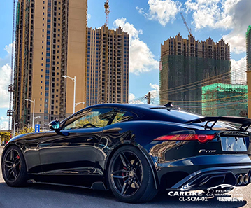 CARLIKE卡莱克™CL-SCM-01捷豹电镀镜面黑汽车改色膜新乡贴膜案例图