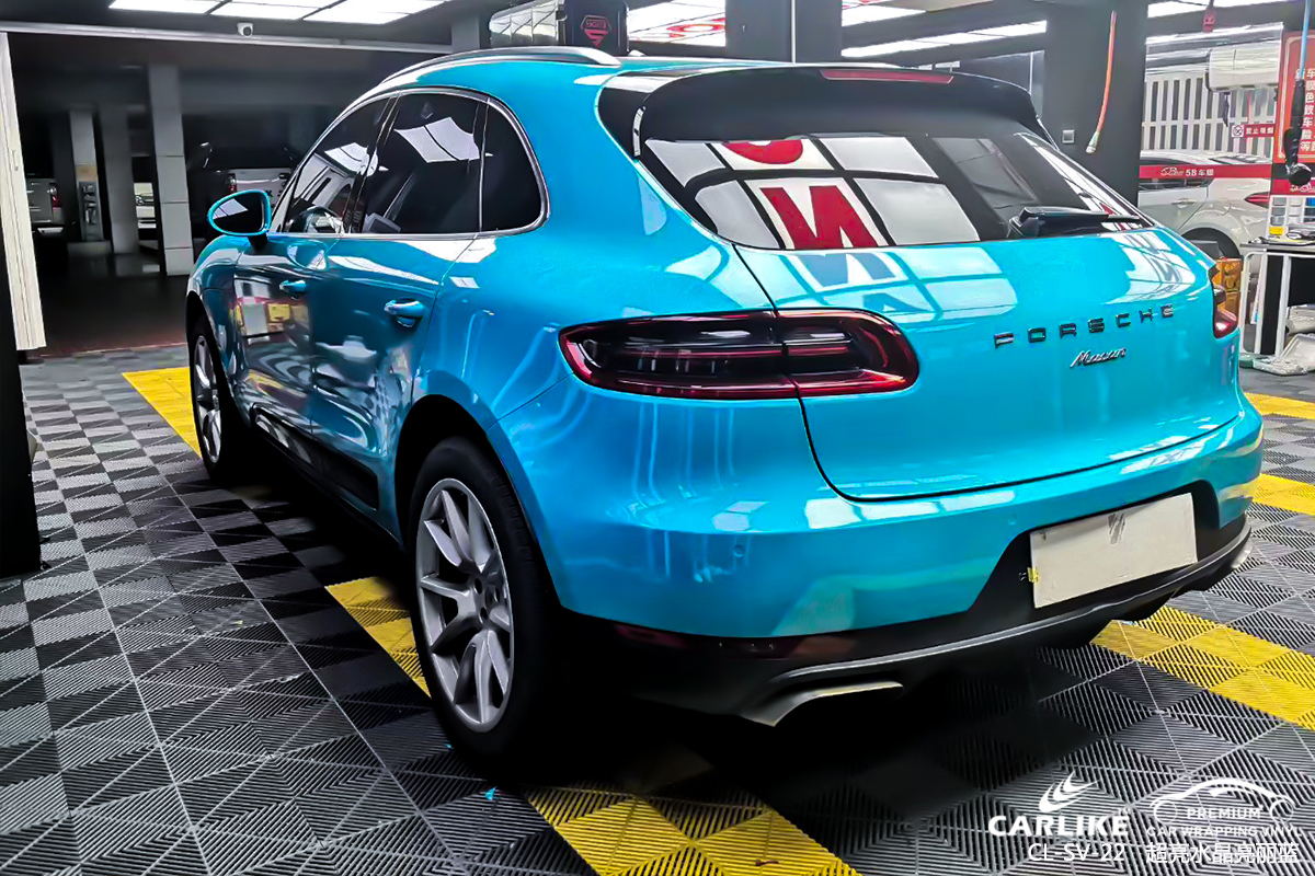 CARLIKE卡莱克™CL-SV-22保时捷超亮水晶亮丽蓝车身改色膜昆明贴膜案例图