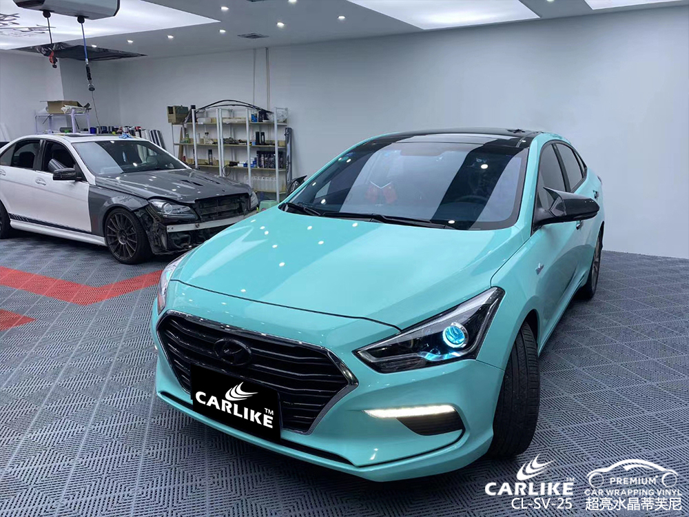 CARLIKE卡莱克™CL-SV-25现代超亮水晶蒂芙尼汽车改色膜淮南贴膜案例图