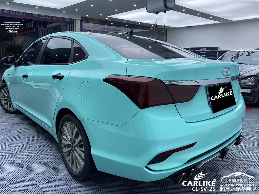 CARLIKE卡莱克™CL-SV-25现代超亮水晶蒂芙尼汽车改色膜淮南贴膜案例图