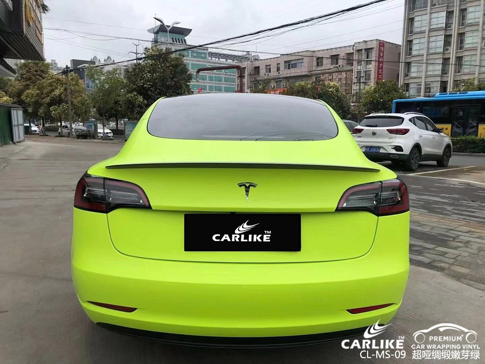 CCARLIKE卡莱克™CL-MS-09特斯拉超哑绸缎嫩芽绿全车改色