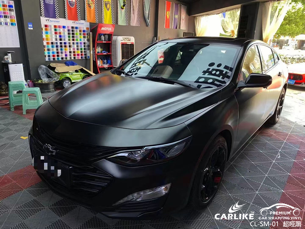 CARLIKE卡莱克™CL-SM-01雪佛兰超哑黑车身贴膜施工