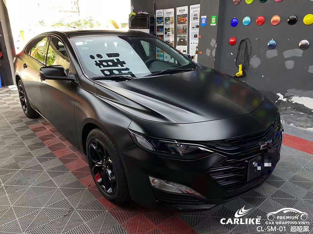 CARLIKE卡莱克™CL-SM-01雪佛兰超哑黑车身贴膜施工