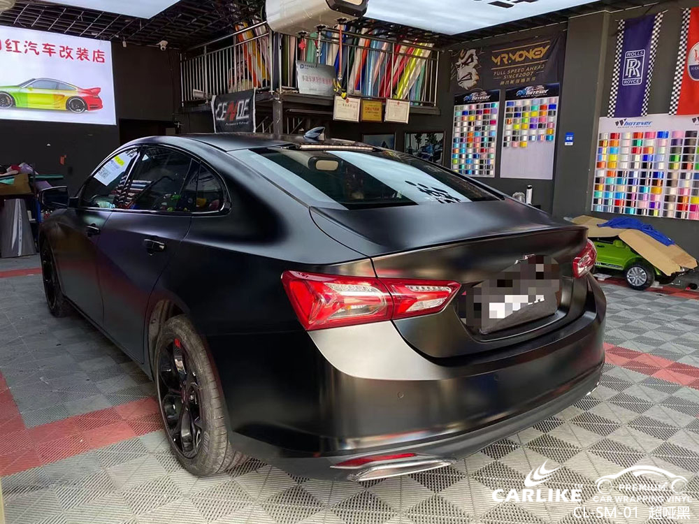 CARLIKE卡莱克™CL-SM-01雪佛兰超哑黑车身贴膜施工