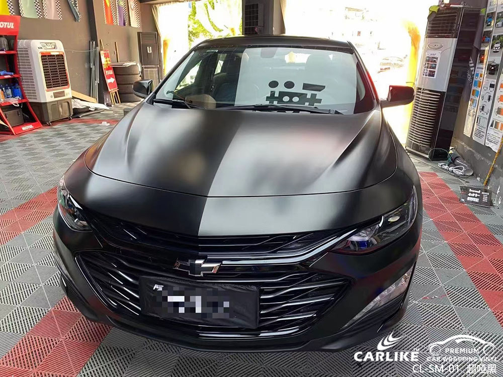 CARLIKE卡莱克™CL-SM-01雪佛兰超哑黑车身贴膜施工