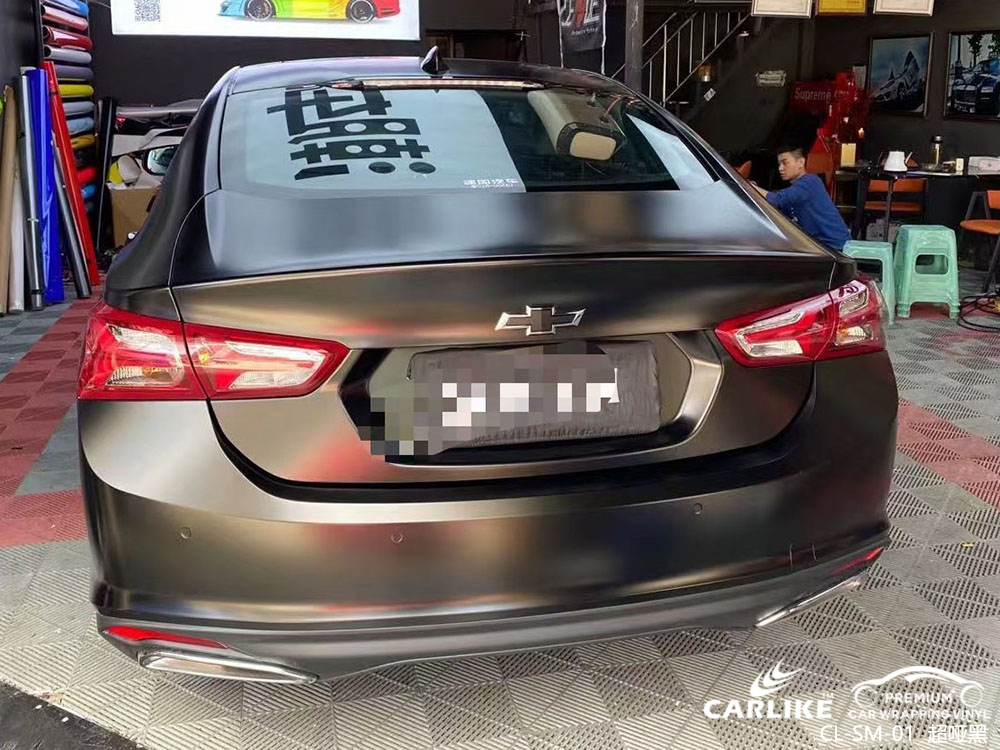 CARLIKE卡莱克™CL-SM-01雪佛兰超哑黑车身贴膜施工