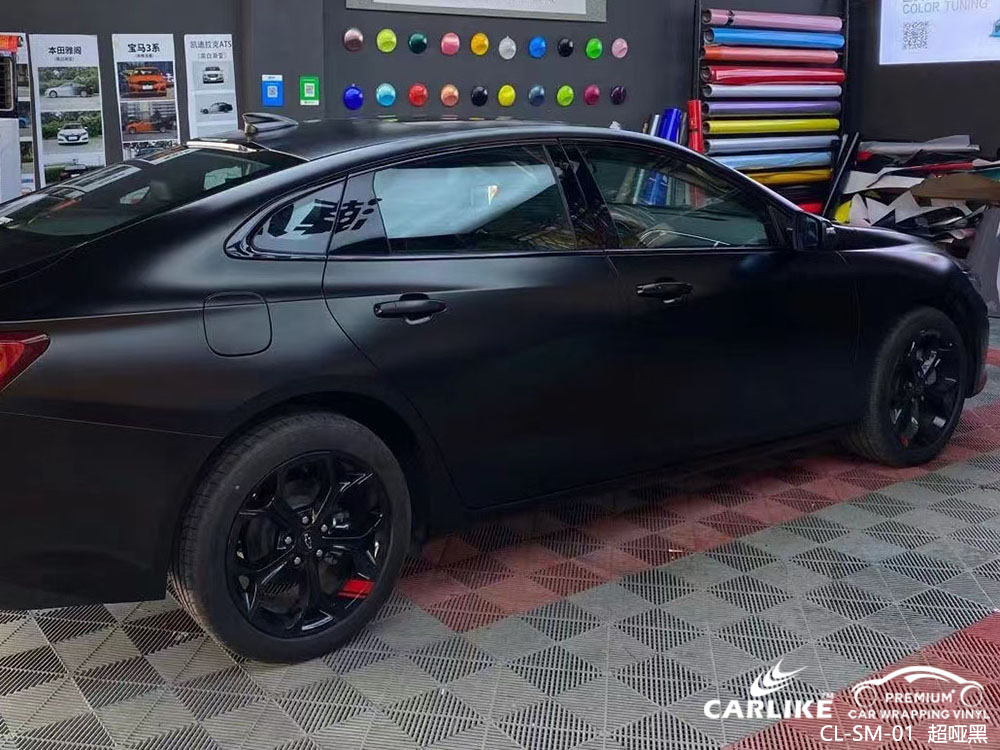 CARLIKE卡莱克™CL-SM-01雪佛兰超哑黑车身贴膜施工