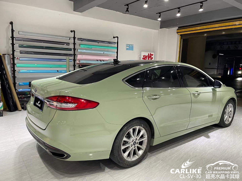 CARLIKE卡莱克™CL-SV-30奔驰超亮水晶卡其绿全车贴膜施工
