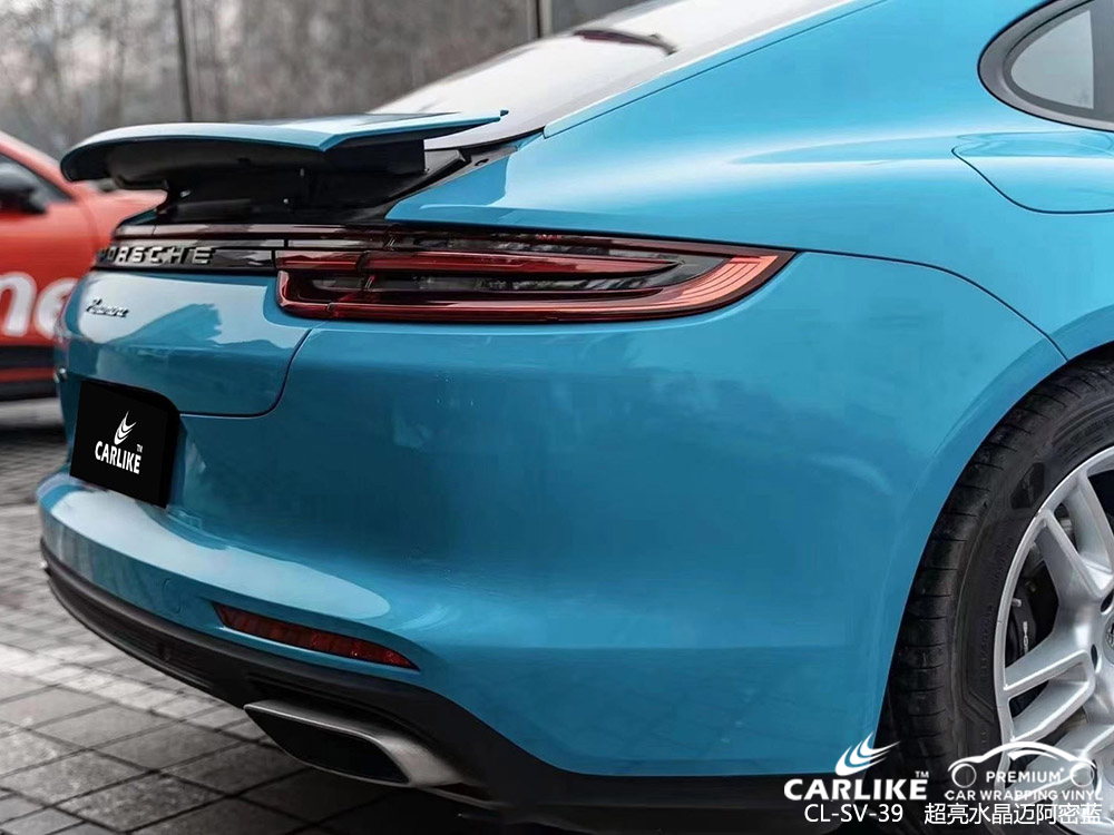CARLIKE卡莱克™CL-SV-39保时捷超亮水晶迈阿密蓝贴膜施工
