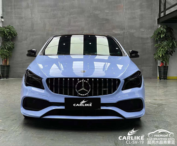 CARLIKE卡莱克™CL-SV-19奔驰超亮水晶青雾蓝贴膜施工